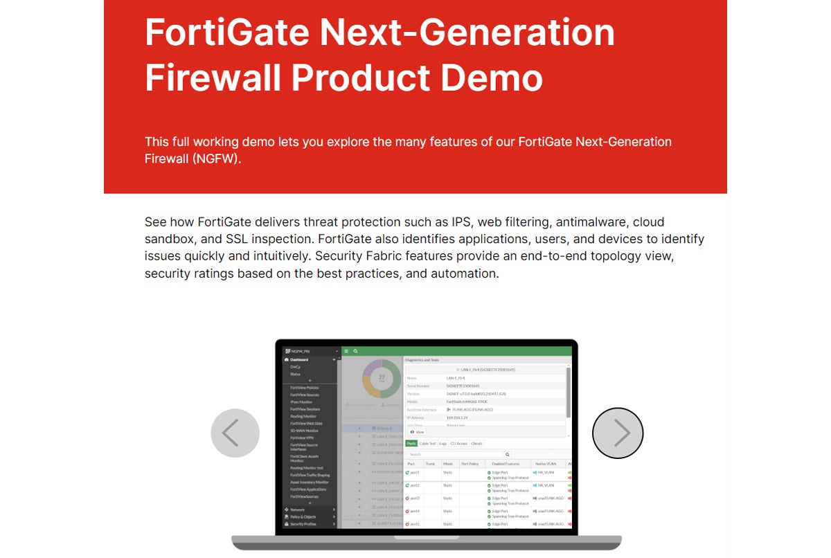 Fortigate NGFW demo.
