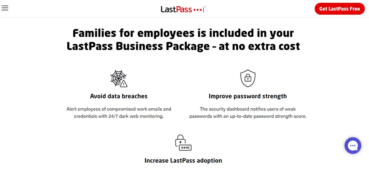 LastPass Family Benefit for Business Accounts