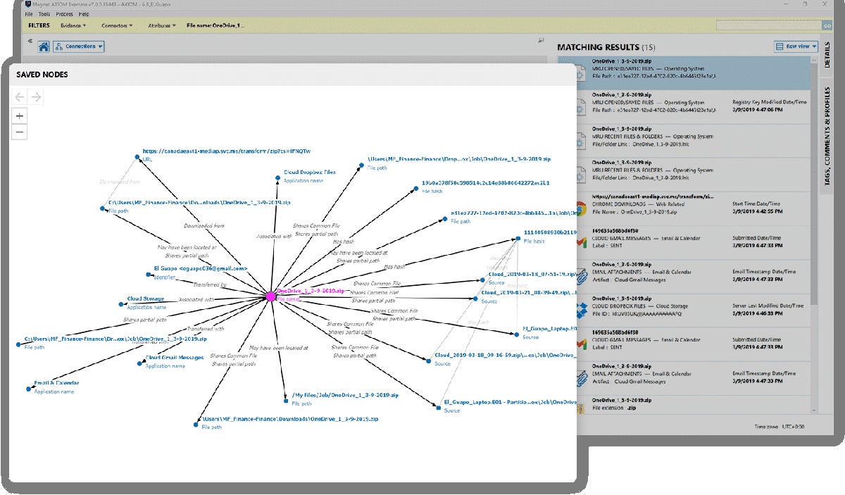 Magnet Forensics AXIOM Cyber interface.