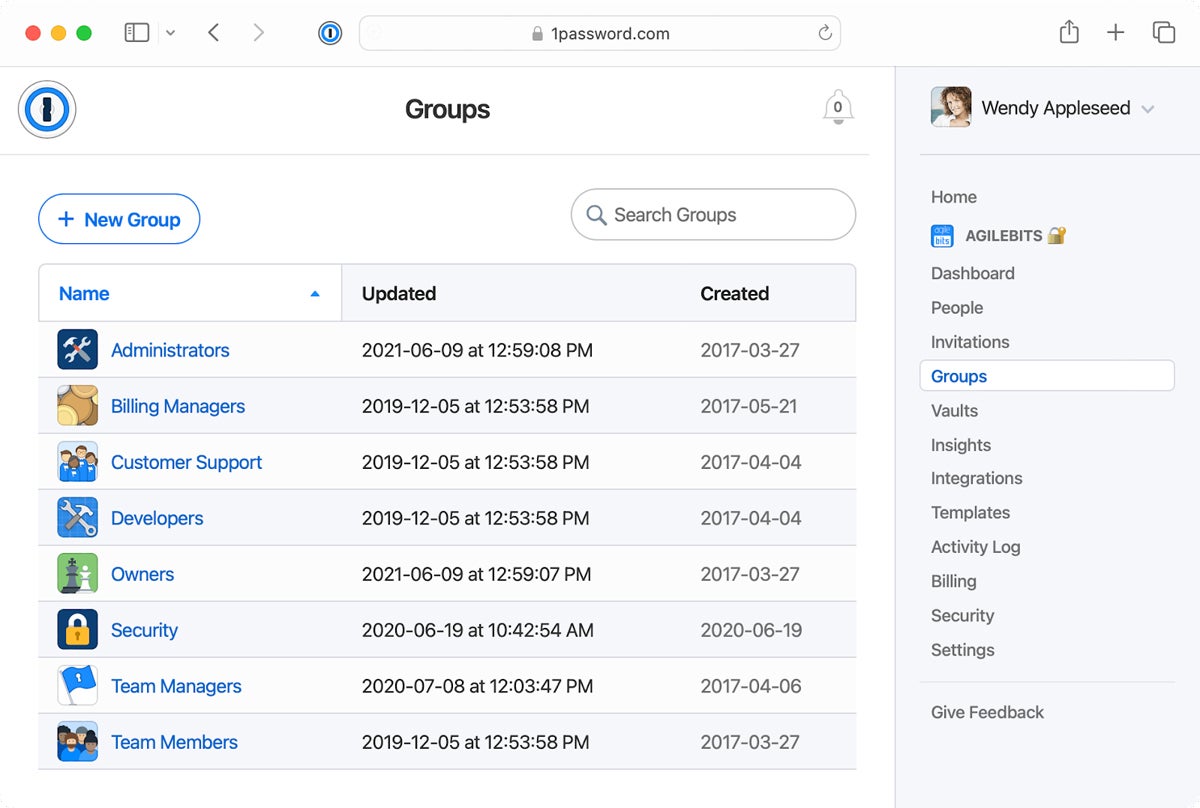 1Password Custom Groups Screenshot