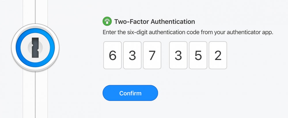 Using 2FA in one password.