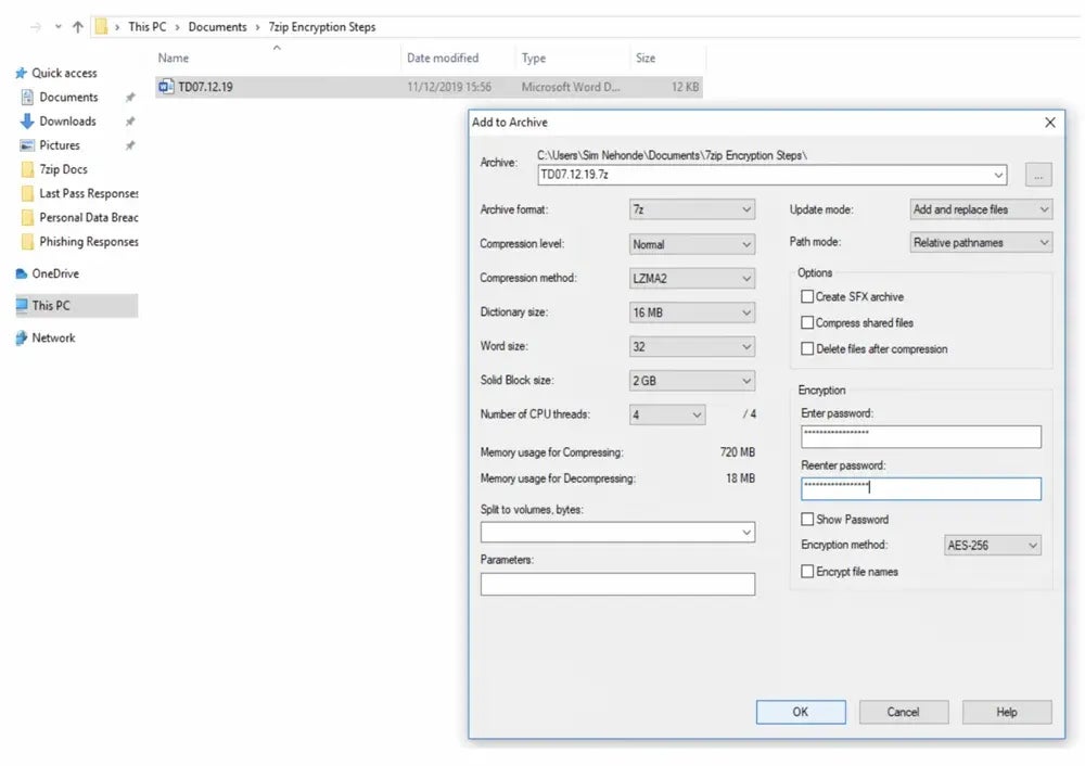 7-Zip free file sharing tool.
