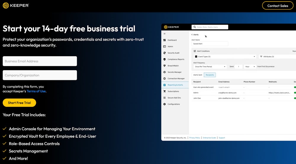 Keeper free trial.