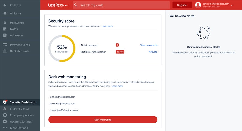 LastPass interface.