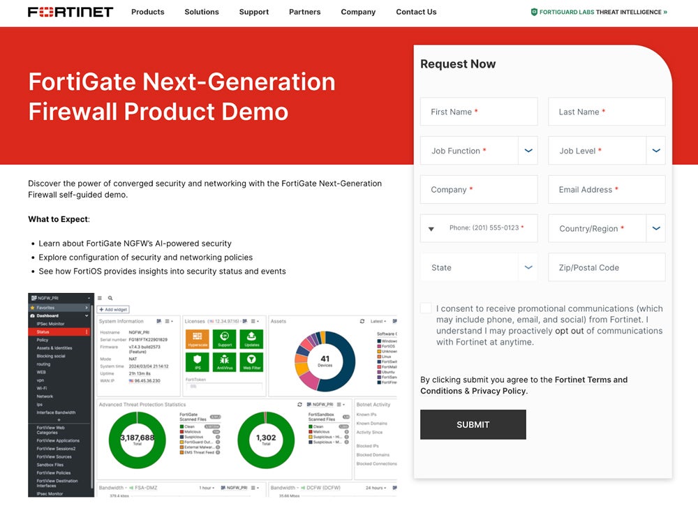 Fortinet FortiGate demo.