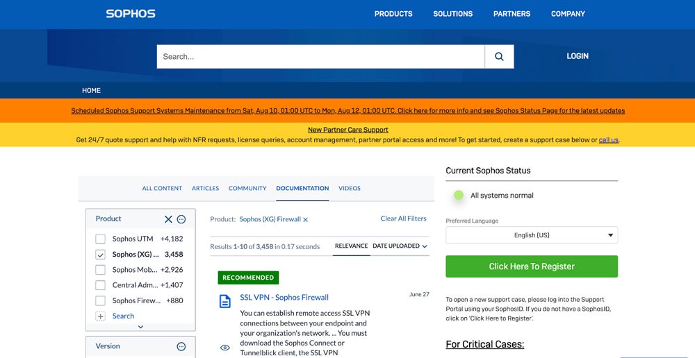 Sophos knowledge base.