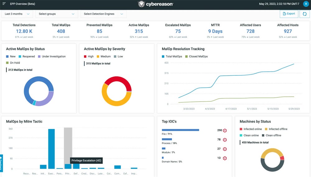 Cybereason interface.