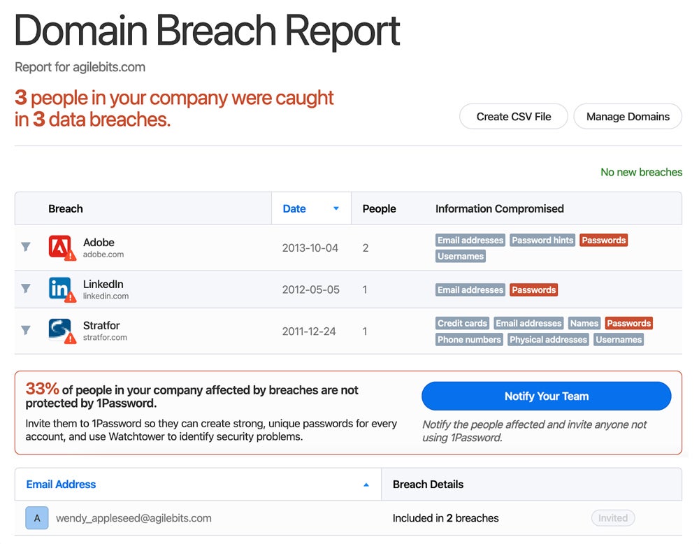 1Password interface.