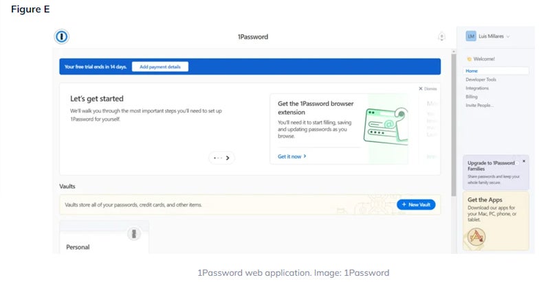 1Password web application.