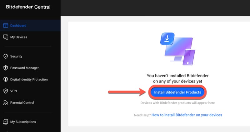 Bitdefender VPN Installation process screenshot.