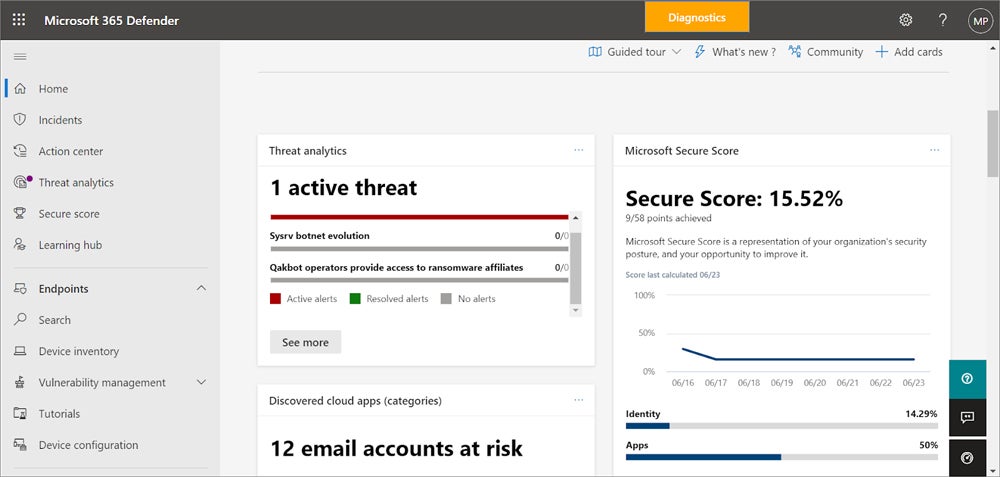 Microsoft Defender interface.