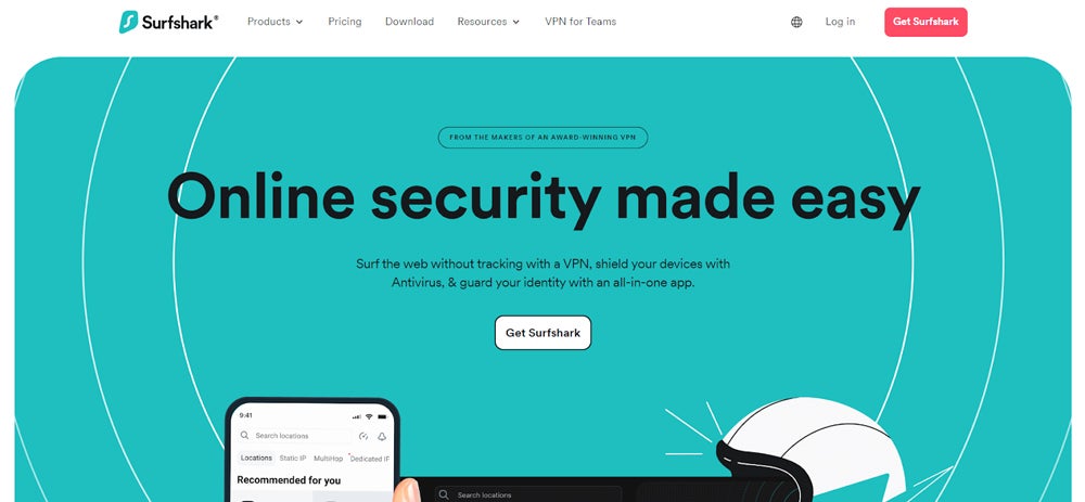 Surfshark page screenshot.