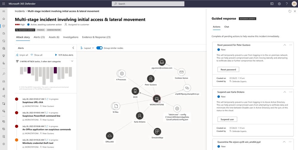 Microsoft Defender XDR dashboard.