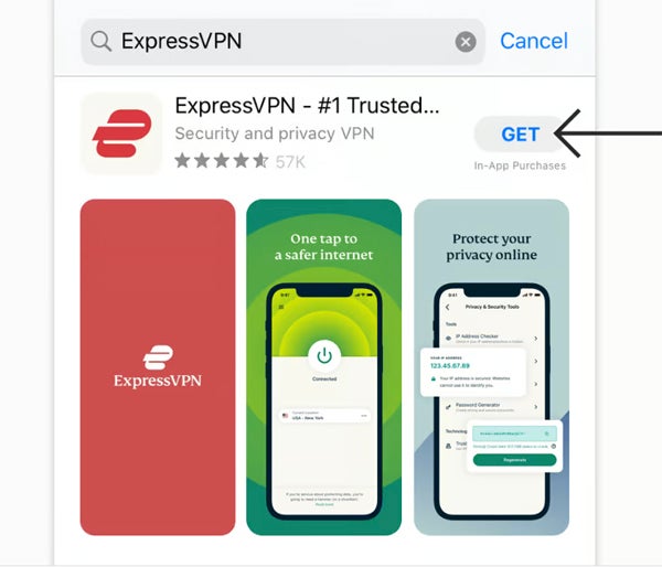 ExpressVPN on mobile.